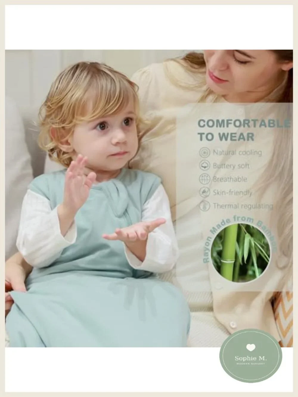 Unisex Baby Sleep Sack 1.0 TOG, Wearable Blanket with 2-Way Zipper, Rayon from